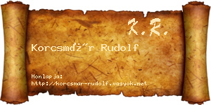 Korcsmár Rudolf névjegykártya