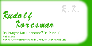 rudolf korcsmar business card